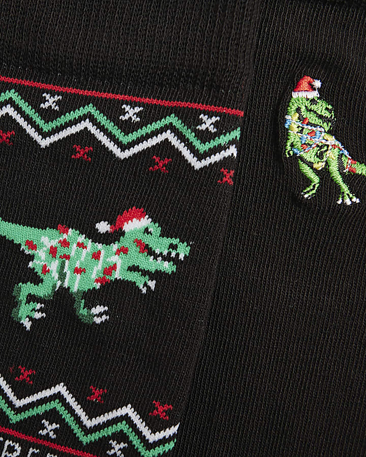 Black Christmas TreeRex Pack Of 2 Socks
