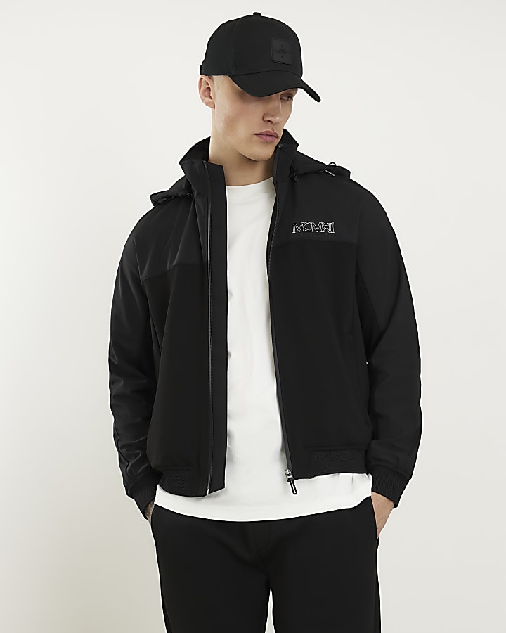 Black Hooded MCMXII Bomber Jacket