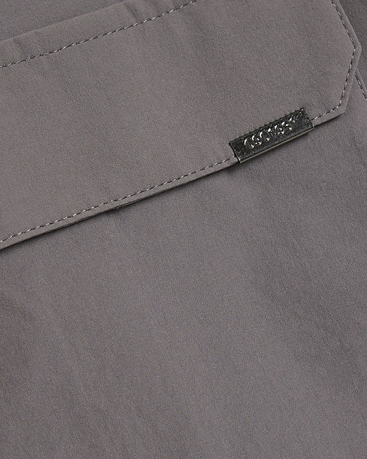Grey Muscle Fit Bomber Jacket