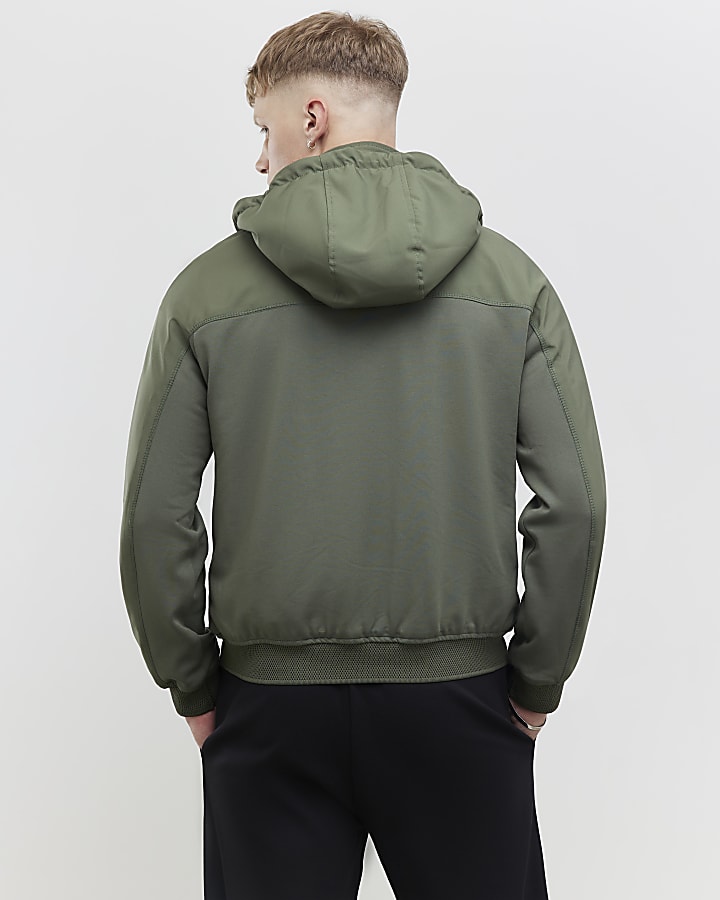 Green Hooded Bomber Jacket