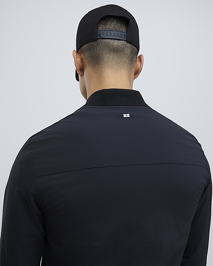 Black Muscle Fit Bomber Jacket