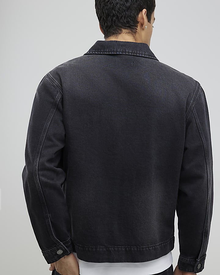 Black Regular Fit Denim Jacket