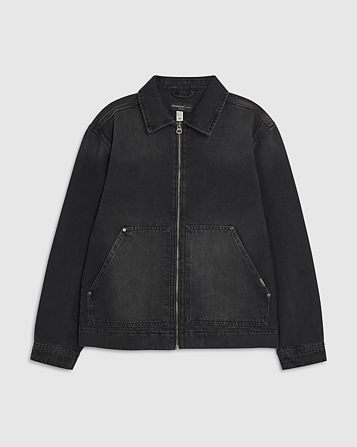 Black Regular Fit Denim Jacket