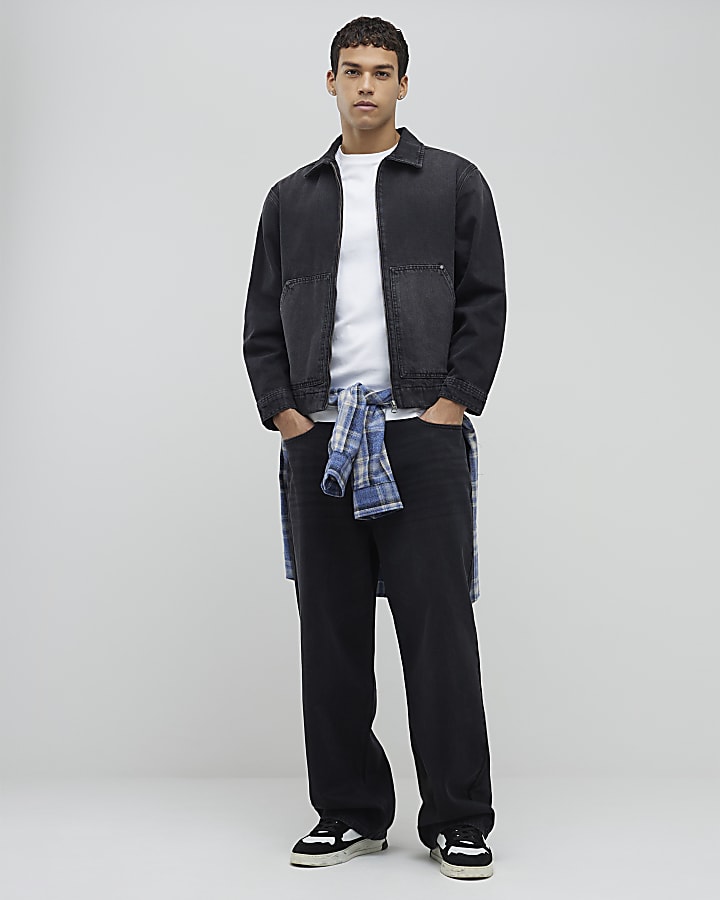 Black Regular Fit Denim Jacket