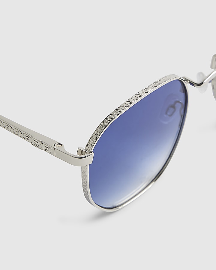 Silver Monogram Hexagon Sunglasses
