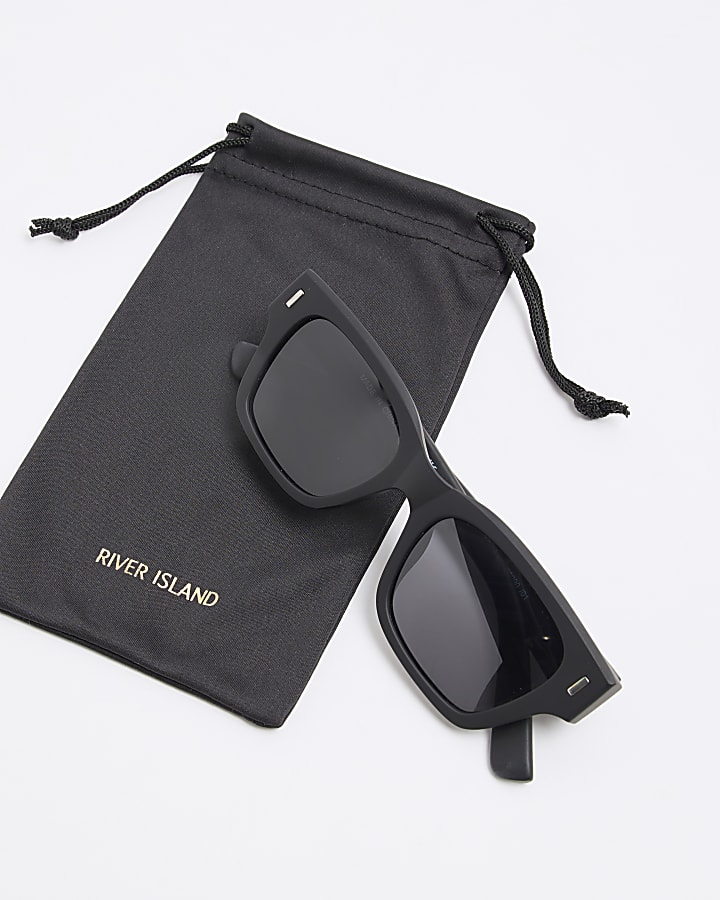 Black Rubberised Wayfarer Sunglasses