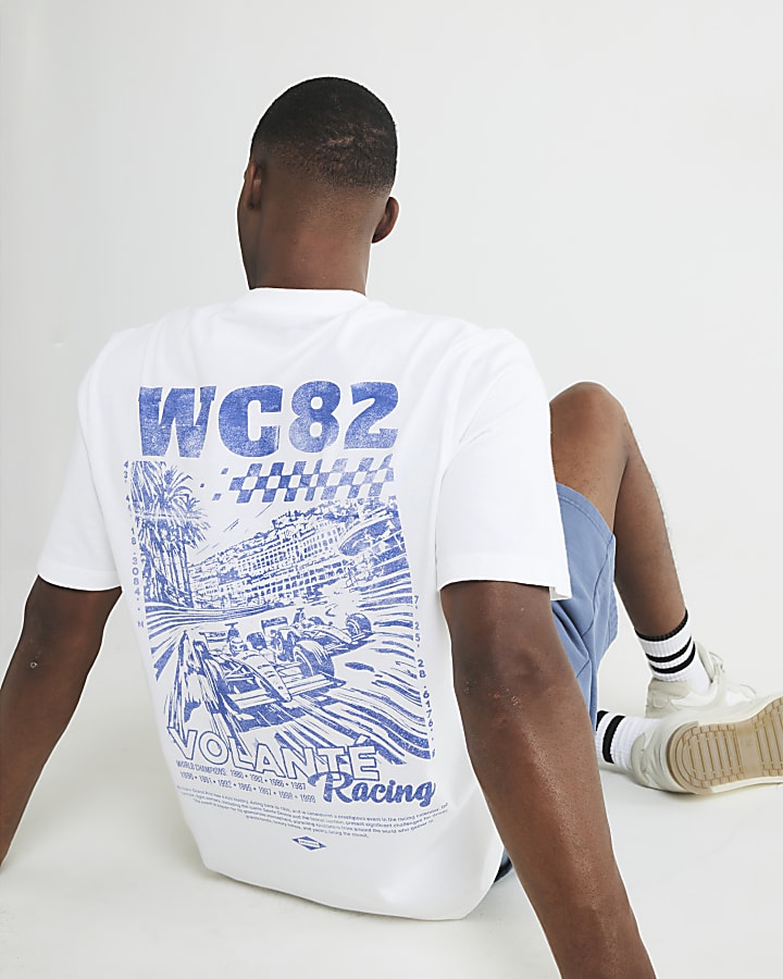 White Regular Fit WC82 Racing T-Shirt