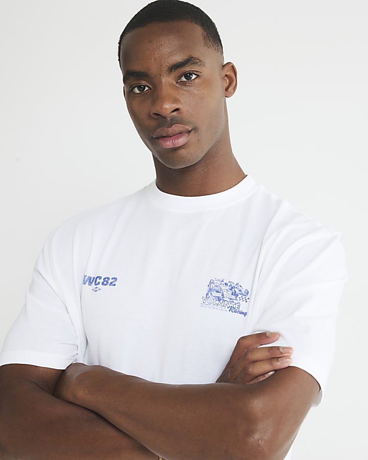 White Regular Fit WC82 Racing T-Shirt