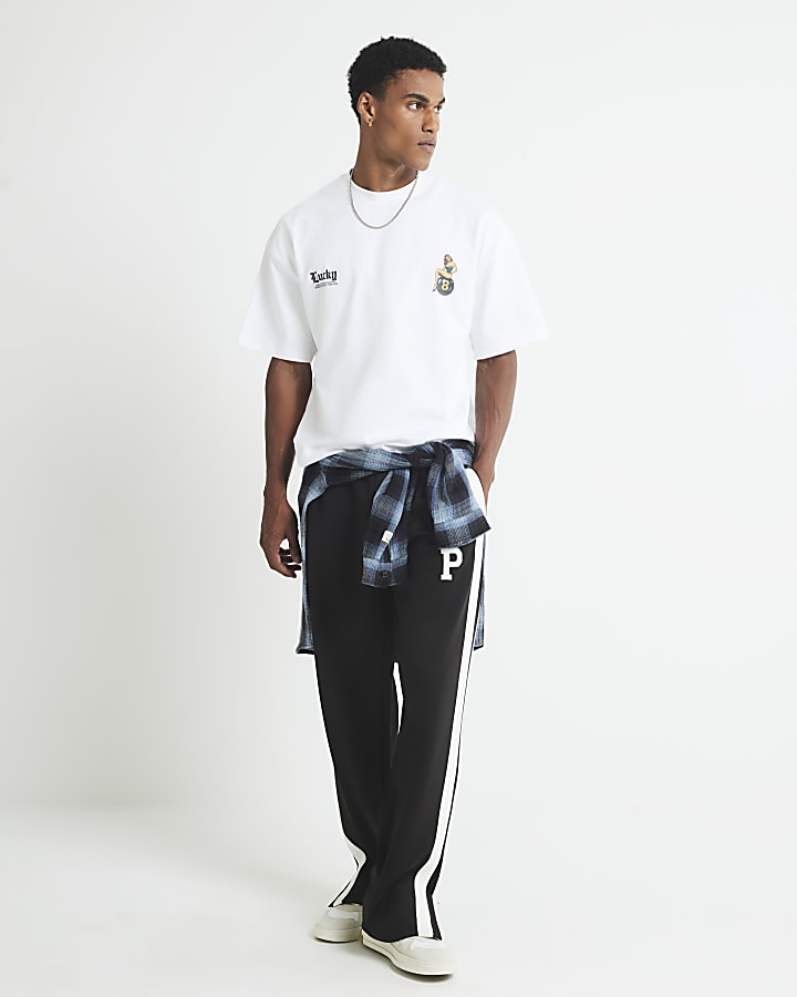 White Oversized Fit Pinup Lucky T-Shirt
