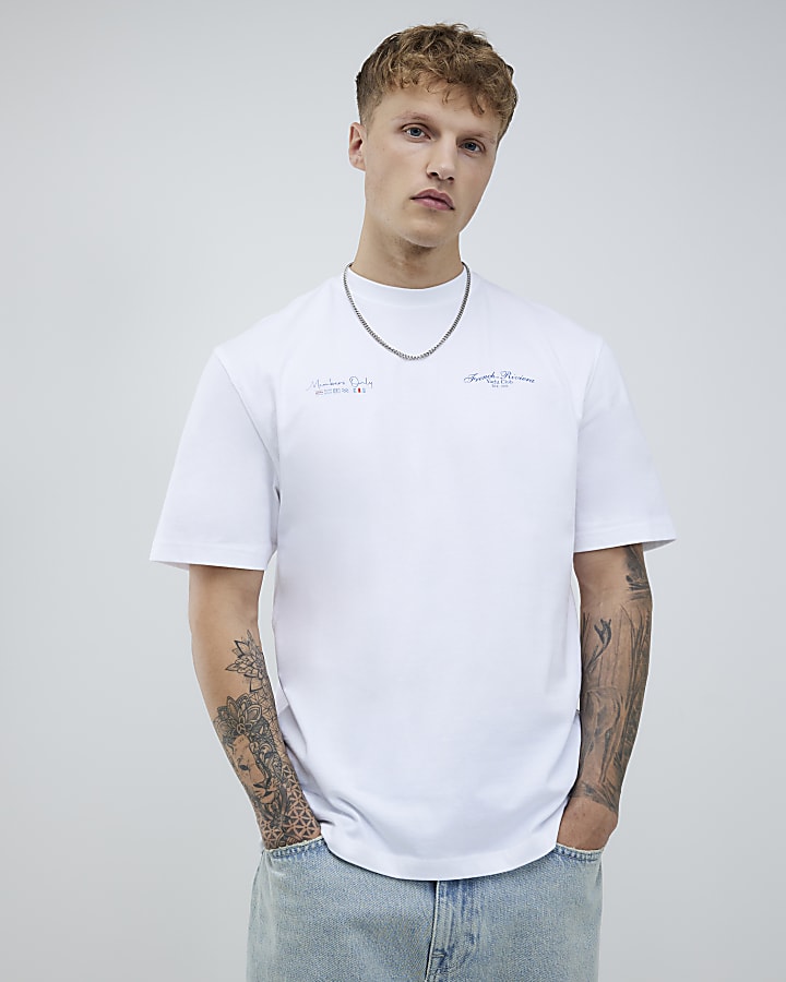 White Regular Fit French Riviera T-Shirt