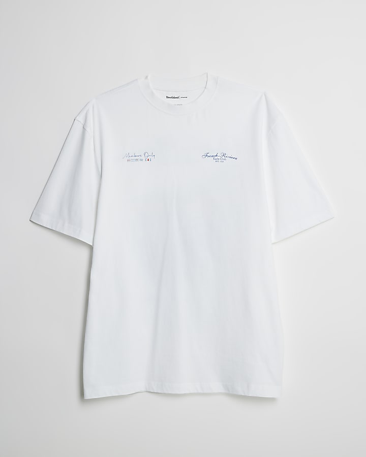 White Regular Fit French Riviera T-Shirt
