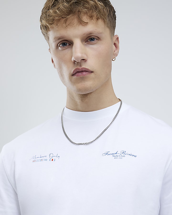 White Regular Fit French Riviera T-Shirt