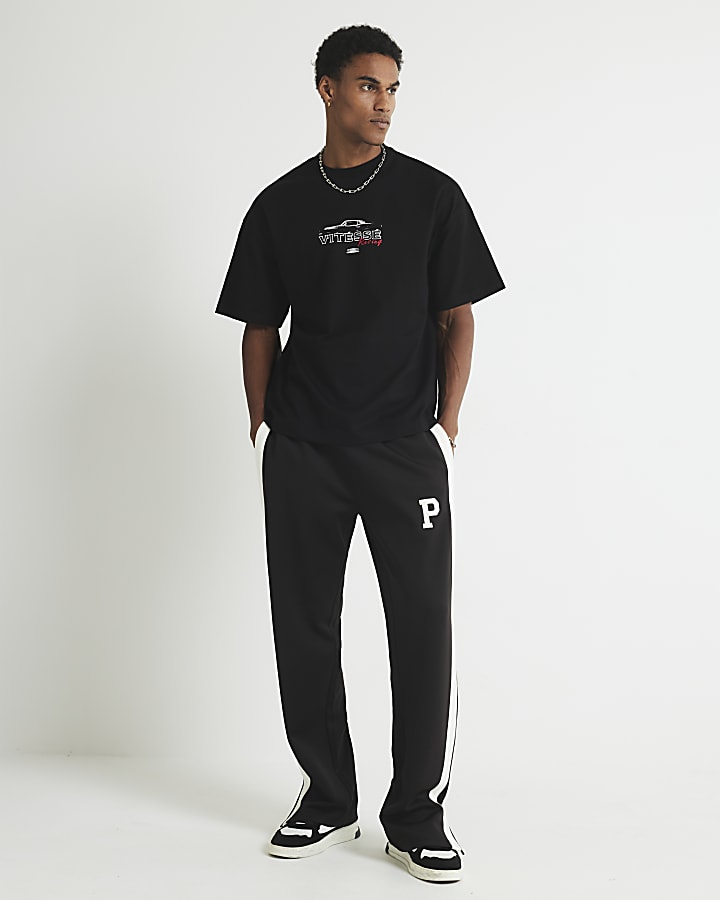 Black Oversized Fit Vitesse Racing T-Shirt