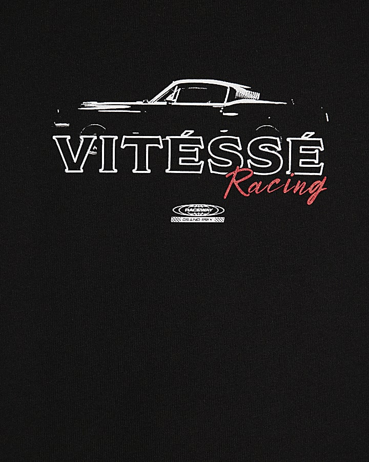 Black Oversized Fit Vitesse Racing T-Shirt