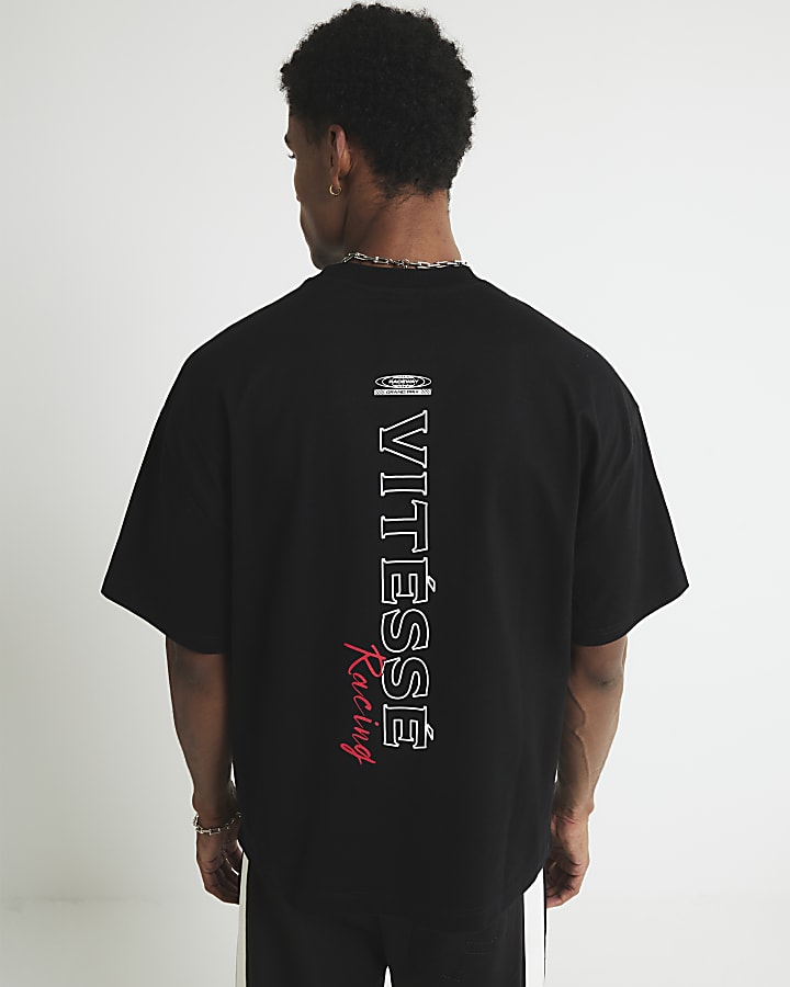 Black Oversized Fit Vitesse Racing T-Shirt