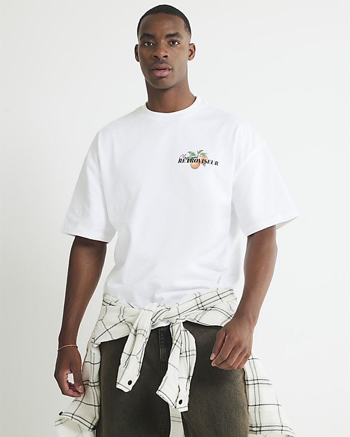 White Retroviseur Orange Tree Car T-Shirt
