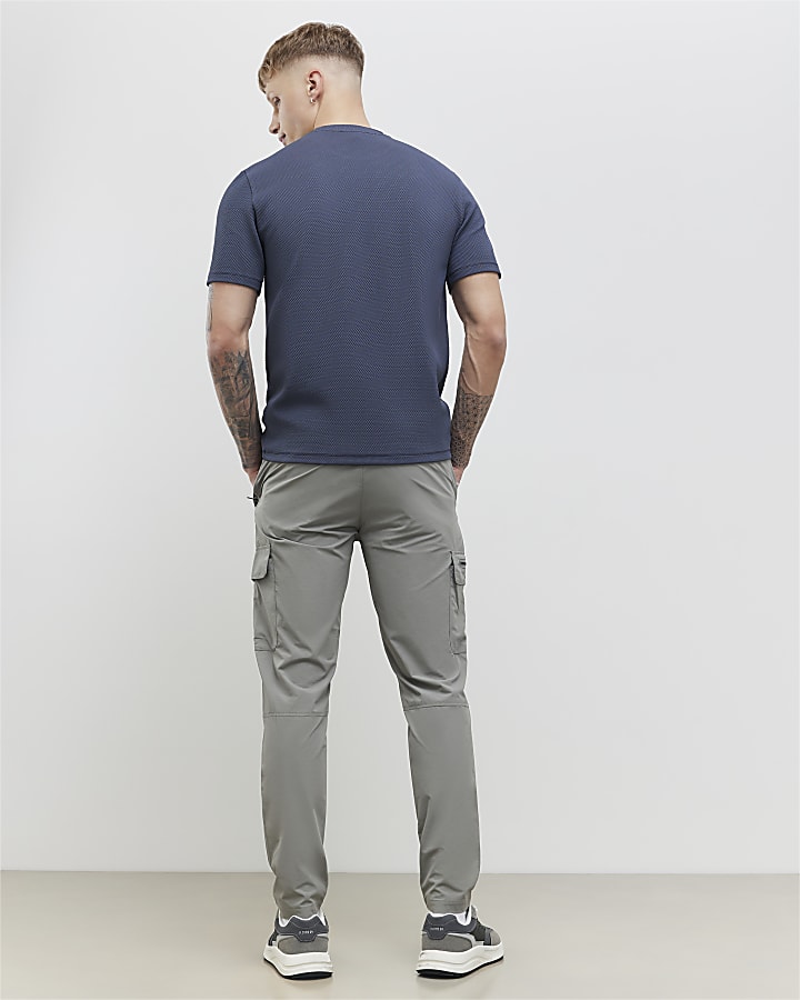 Grey Skinny Fit Cargo Trousers