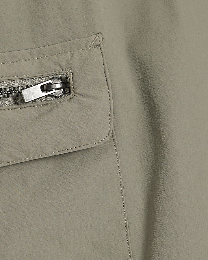 Grey Skinny Fit Cargo Trousers
