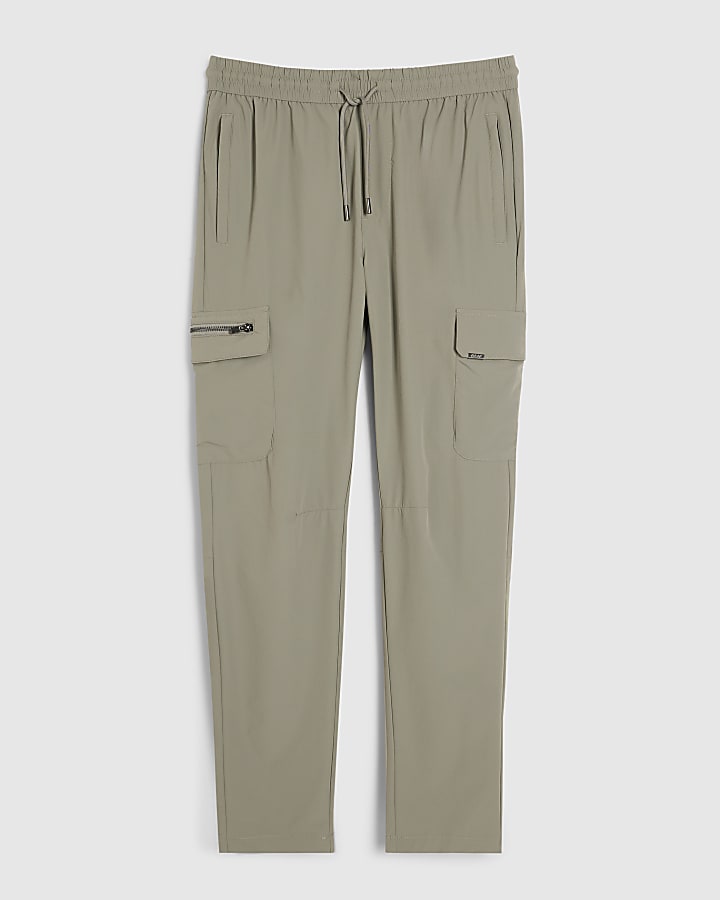 Grey Skinny Fit Cargo Trousers