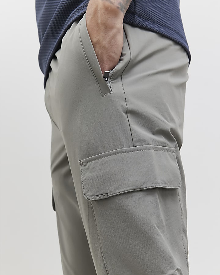 Grey Skinny Fit Cargo Trousers