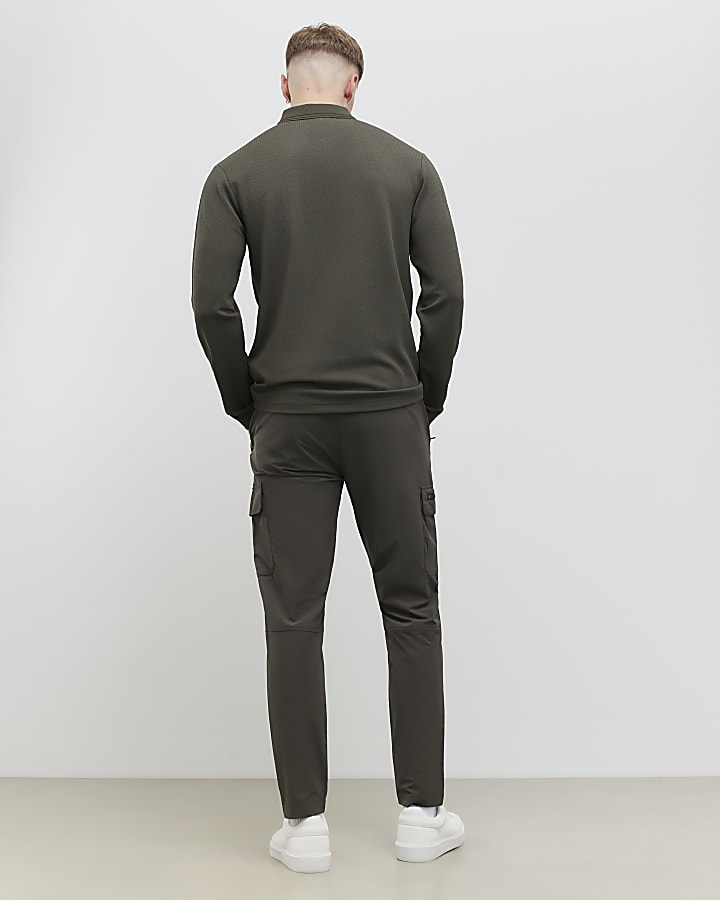 Green Skinny Fit Cargo Trosures