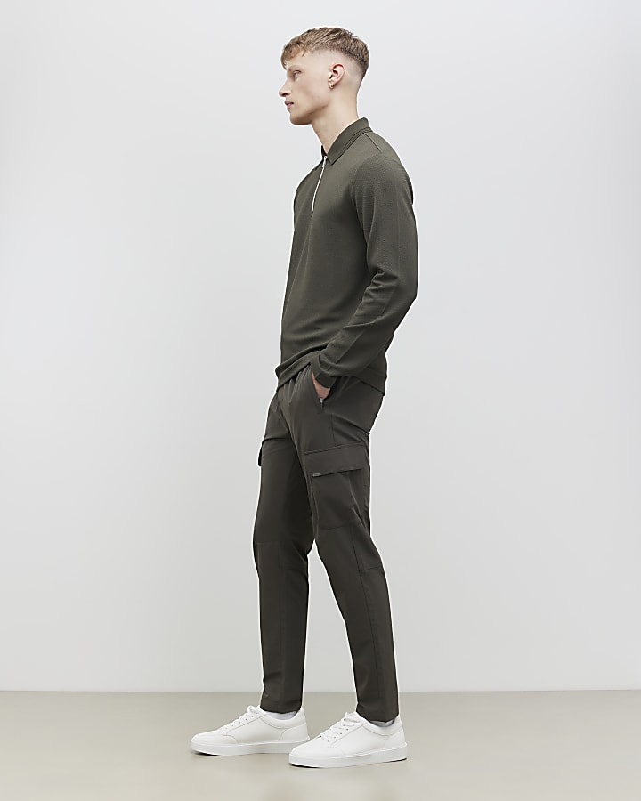 Green Skinny Fit Cargo Trosures