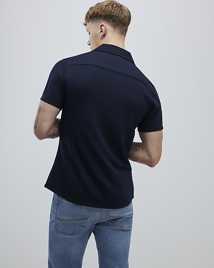 Navy Muscle Fit Shirt