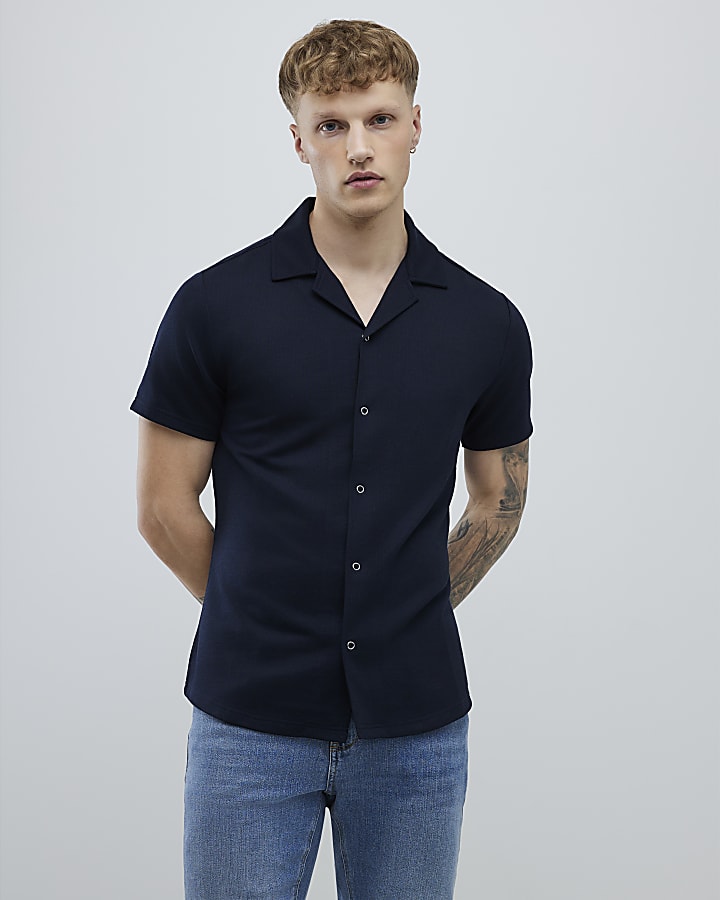 Navy Muscle Fit Shirt