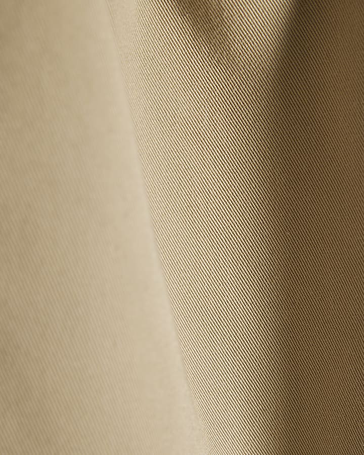 Beige Straight Fit Elasticated Trousers