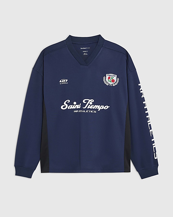 Navy Saint Tiempo Football T-Shirt