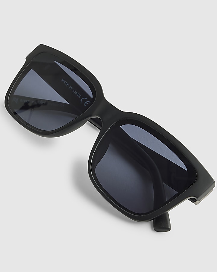 Black Black Rubberised Wayfarer Sunglasses