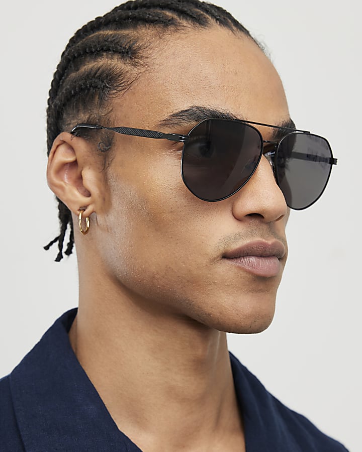 Black Aviator Sunglasses
