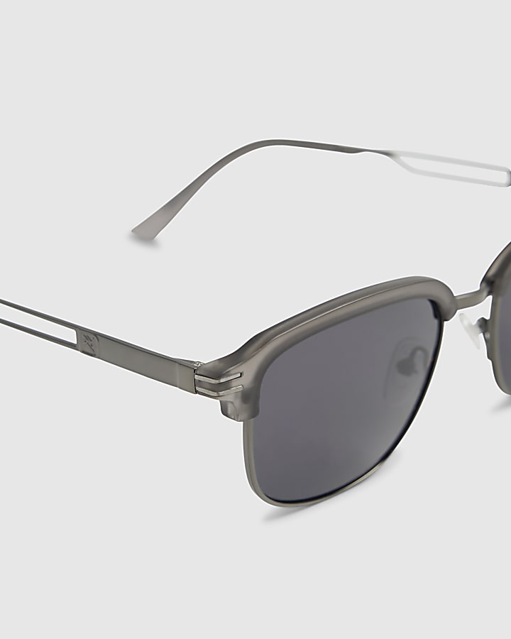 Grey Clubmaster Sunglasses