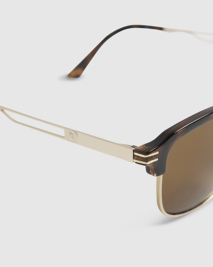Brown Tortoise Clubmaster Sunglasses