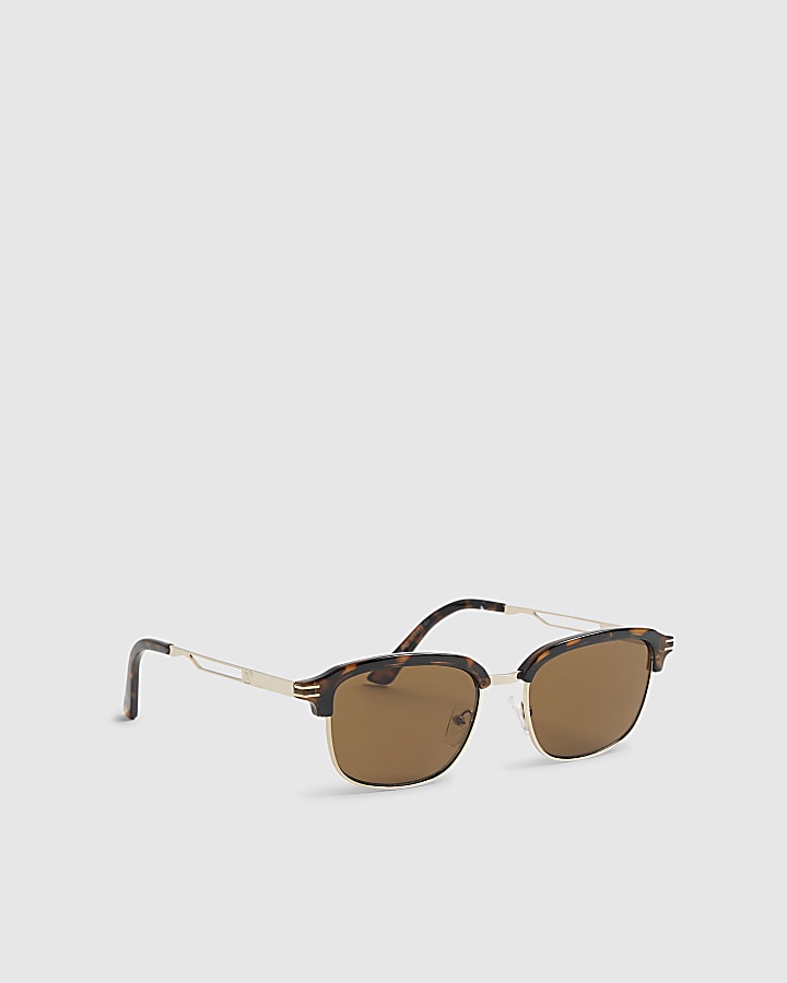Brown Tortoise Clubmaster Sunglasses