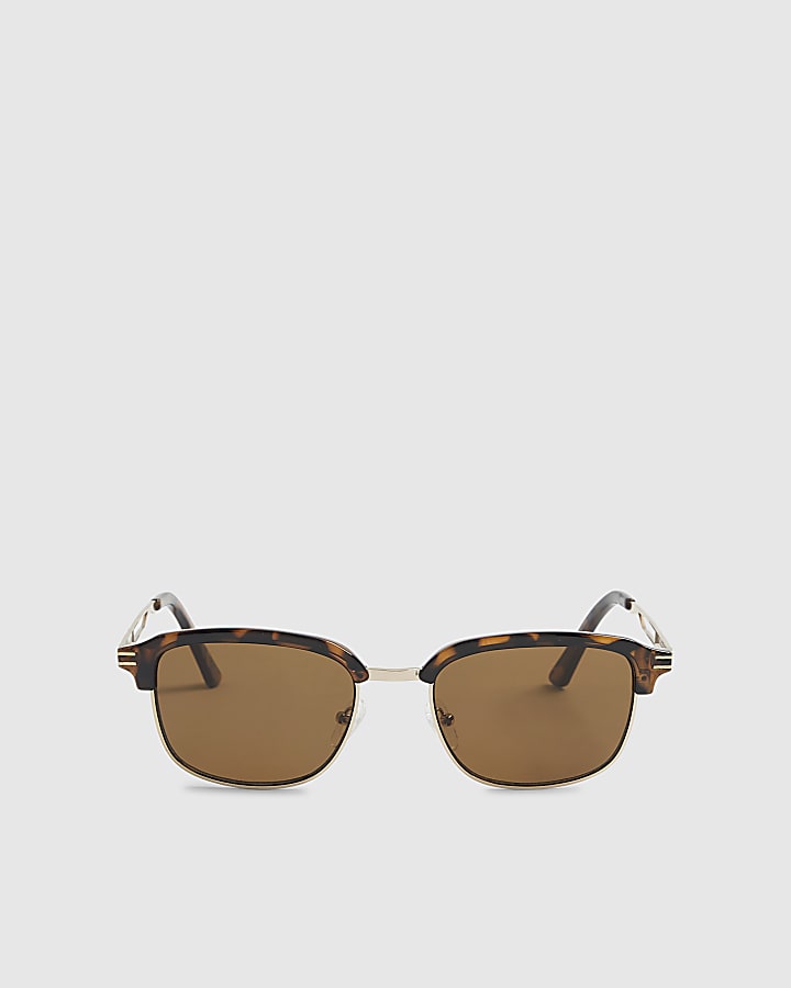Brown Tortoise Clubmaster Sunglasses