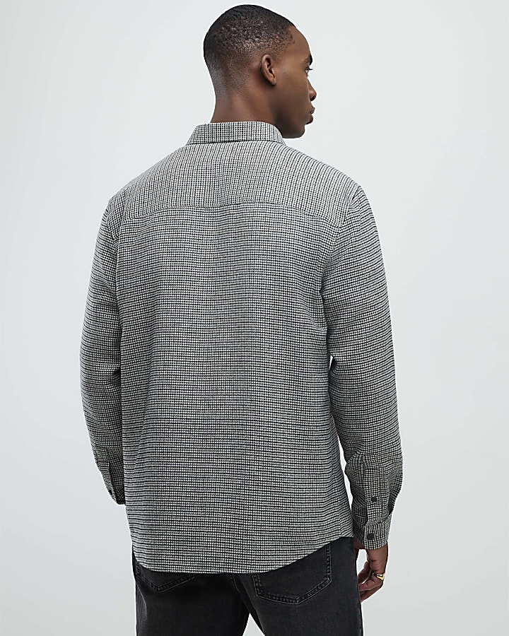 Brown Regular FIt Micro Check Shirt