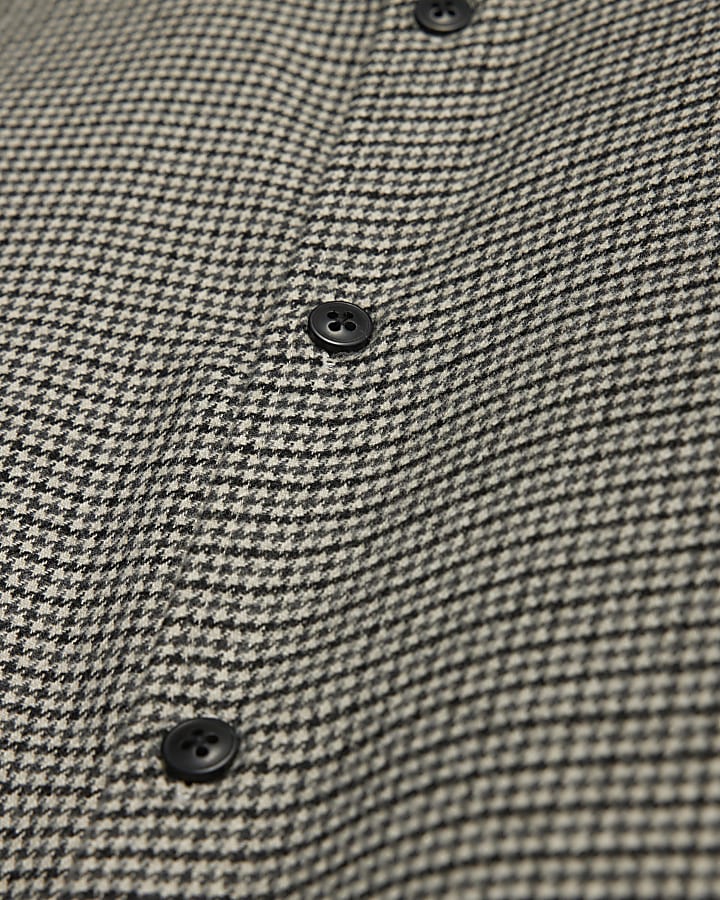 Brown Regular FIt Micro Check Shirt