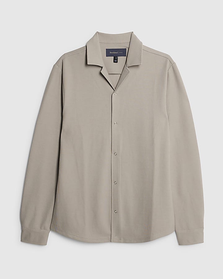 Beige Muscle Fit Shirt