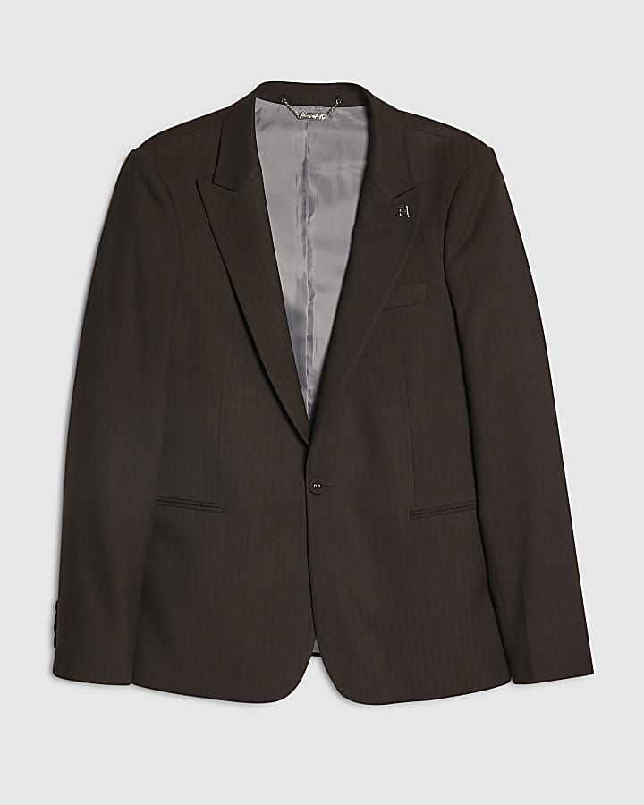 Brown Slim Fit Suit Jacket