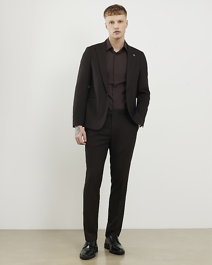 Brown Slim Fit Suit Jacket