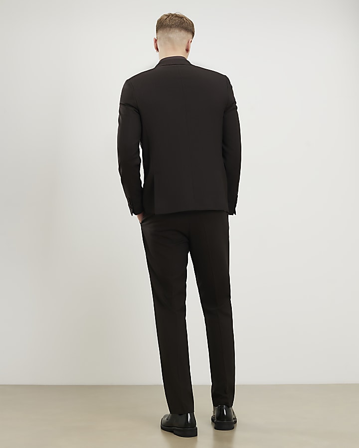 Brown Slim Fit Suit Trousers