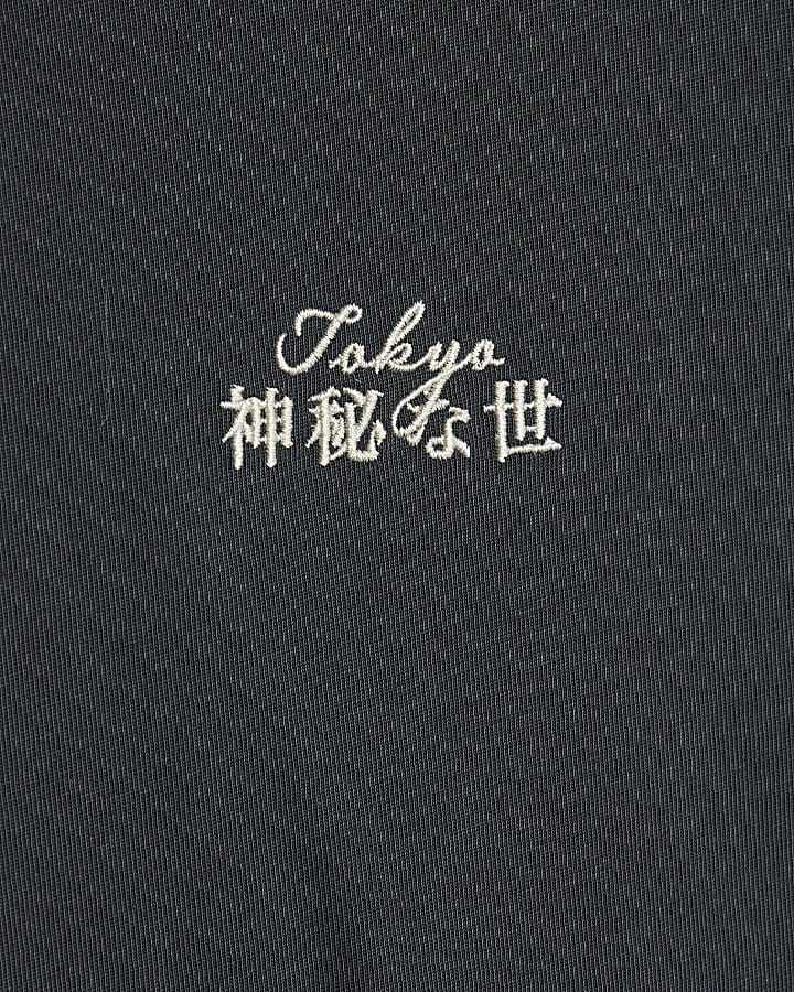 Black Regular Fit Japanese Dragon T-Shirt