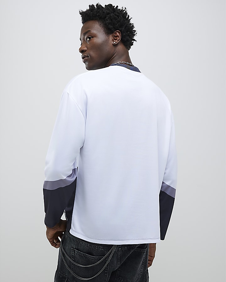 White Long sleeve Moto Racing T-shirt
