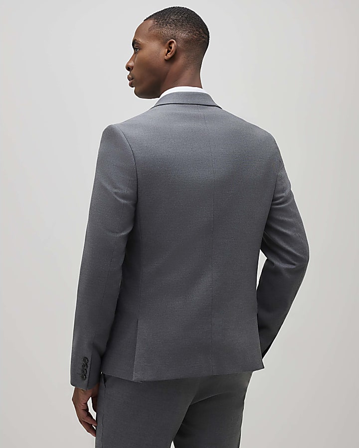 Grey Skinny Fit Suit Jacket