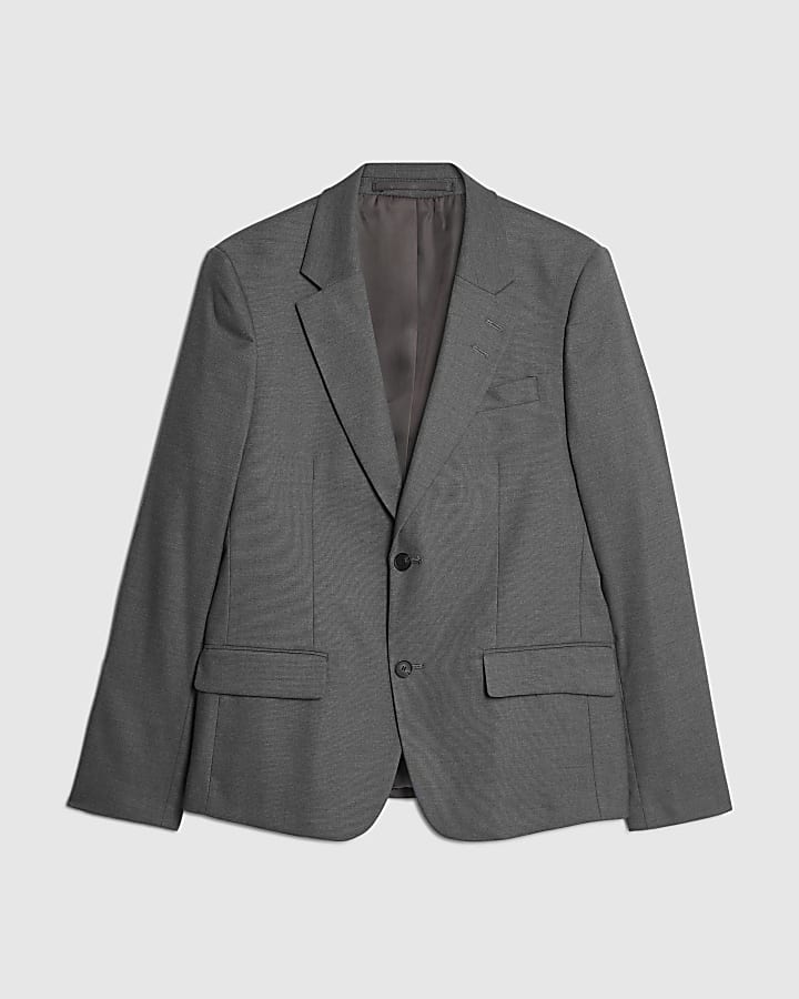 Grey Skinny Fit Suit Jacket