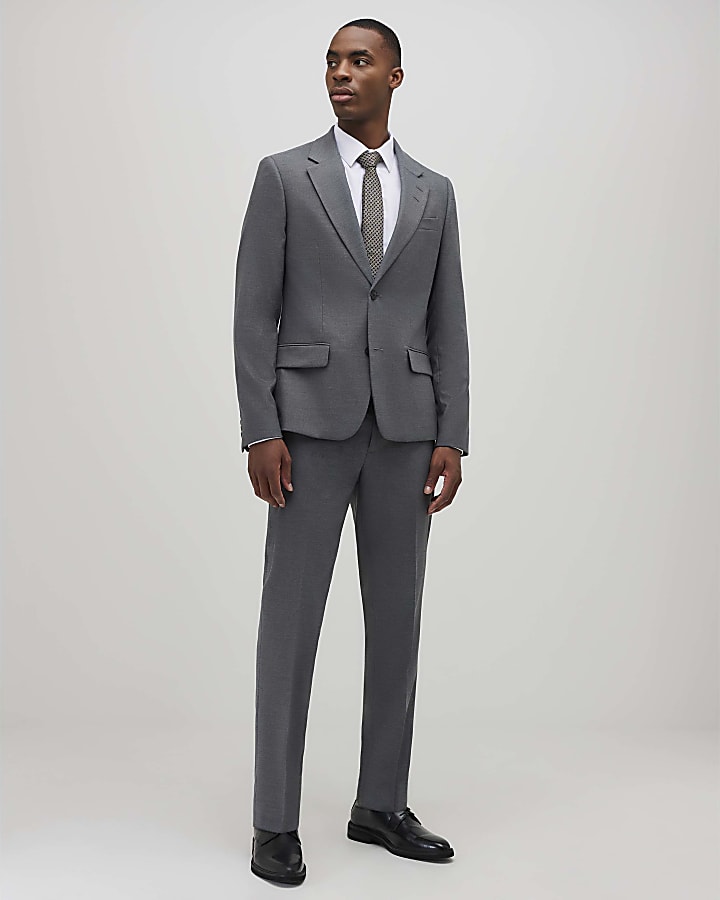 Grey Skinny Fit Suit Jacket