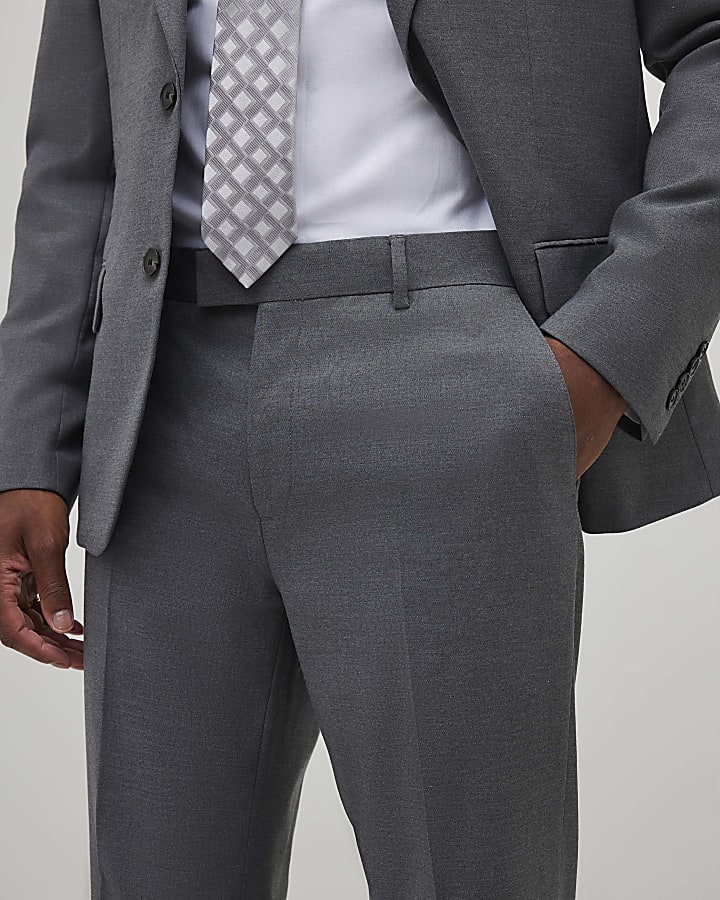Grey Slim Fit Suit Trouser