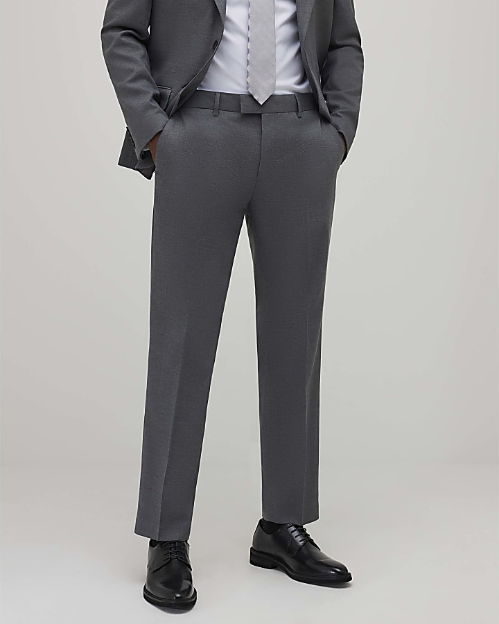 Grey Slim Fit Suit Trouser