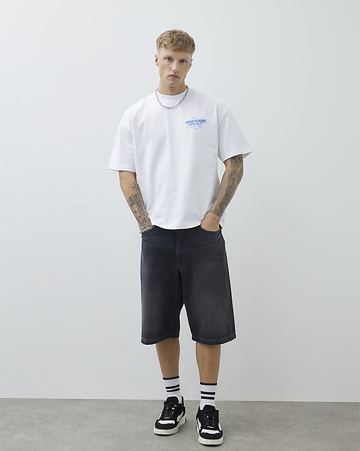 White Oversized Fit Sanctuaire T-Shirt